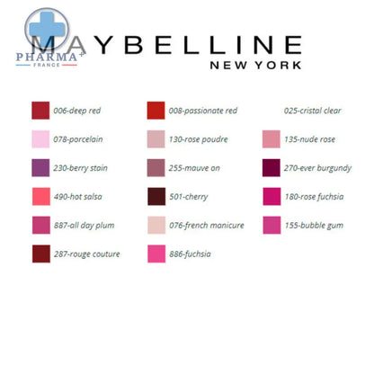 Échantillon de couleurs vernis à ongles Maybelline Forever Strong rose pâle