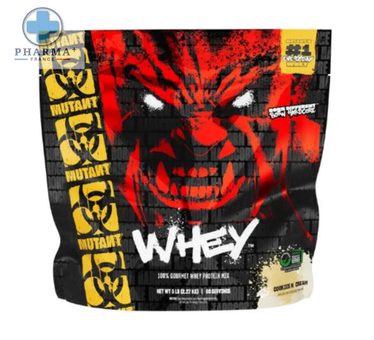 Sac de poudre mutant mutant whey protÉine de lactosÉrum rouge et noir avec un visage fÉroce pour musculation