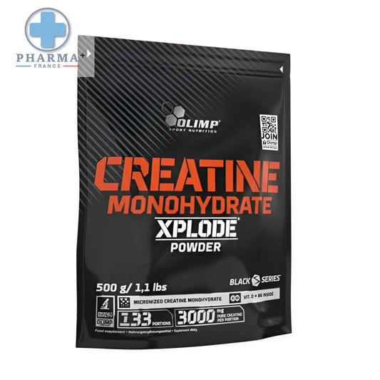 Sachet noir de olimp nutrition créatine monohydrate xplode poudre 500 g pour performance sportive optimale