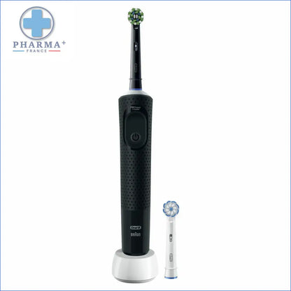 Brosse à dents électrique vitality pro noir groupe nobélis sasu avec chargeur et tête supplémentaire
