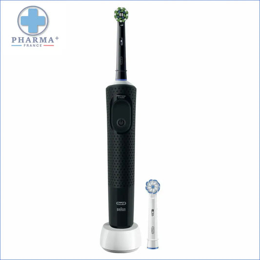 Brosse à dents électrique vitality pro noir groupe nobélis sasu avec chargeur et tête supplémentaire