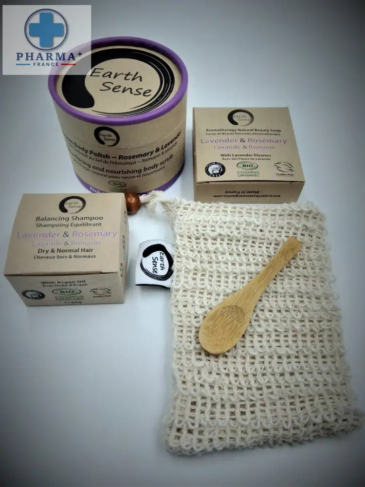 Organic Certified Solid Soap - Lavender & Rosemary with Lavender flowers 90g-3