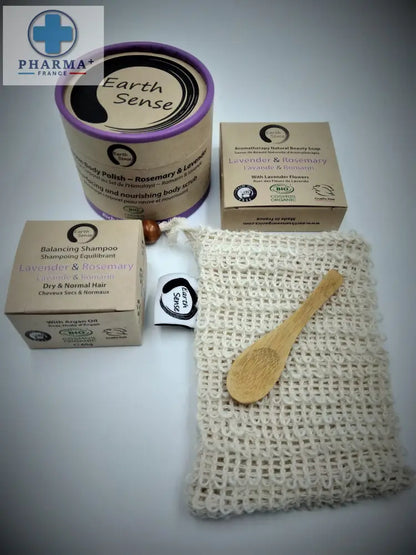 Organic Certified Solid Soap - Lavender & Rosemary with Lavender flowers 90g-3