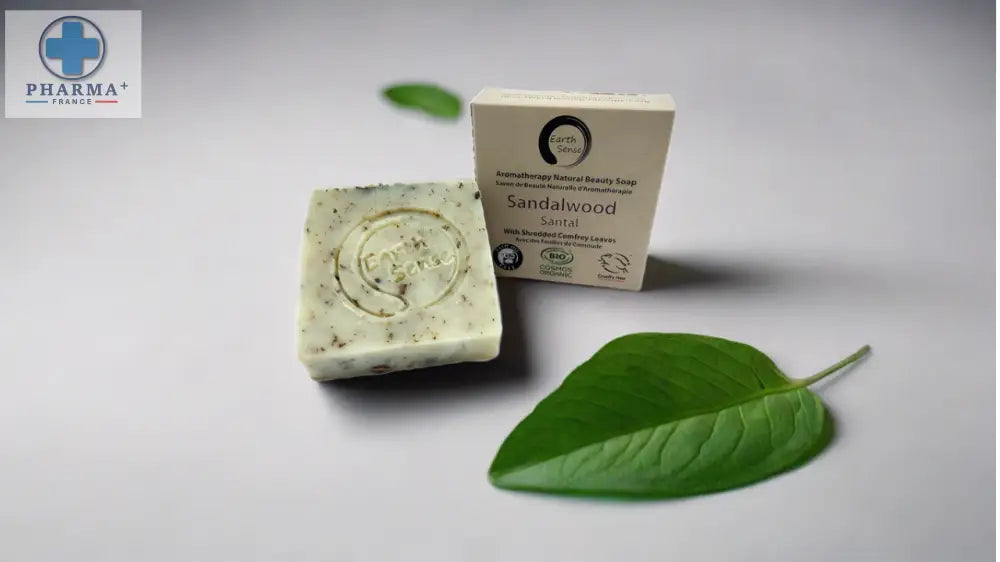 Organic Certified Solid Soap - Sandalwood with Shredded Comfrey Leaves 90g-0