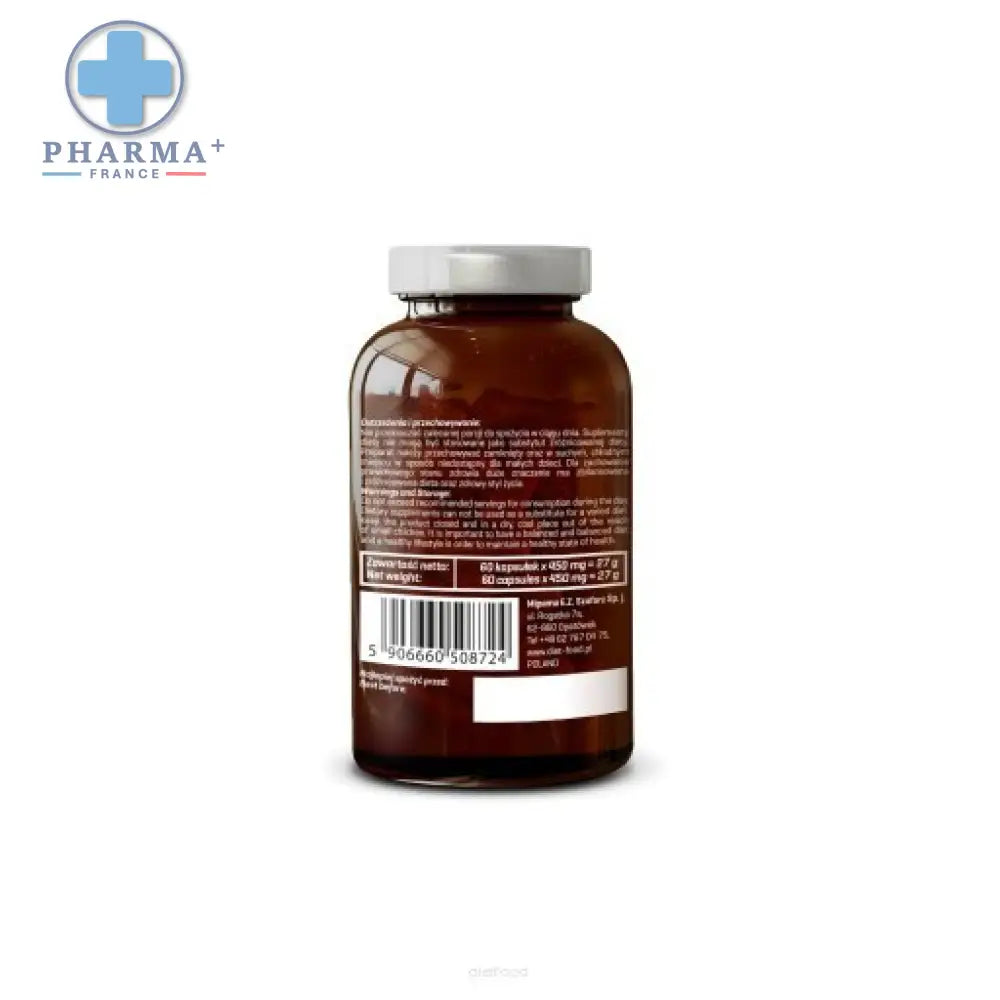 Bouteille en verre brun avec capsule argentée et étiquette blanche, compléments pour allergy relief et microflore intestinale bonne santé