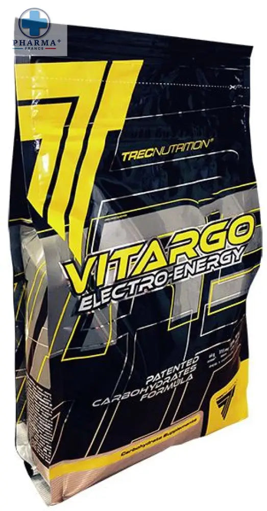 Sac noir et jaune de trec nutrition vitargo electro energy poudre électrolytes pour performance sportive