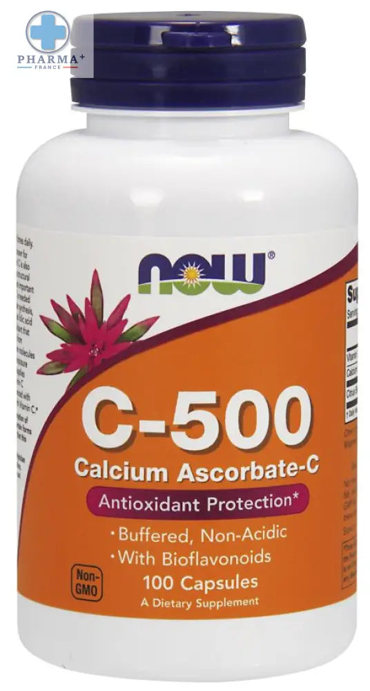 Vitamin C-500 Calcium Ascorbate-C 100 caps – NOW Foods