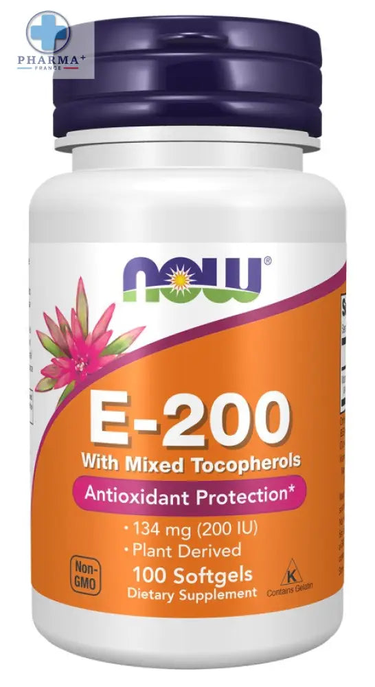 Vitamin E-200 avec Mixed Tocopherols – NOW Foods