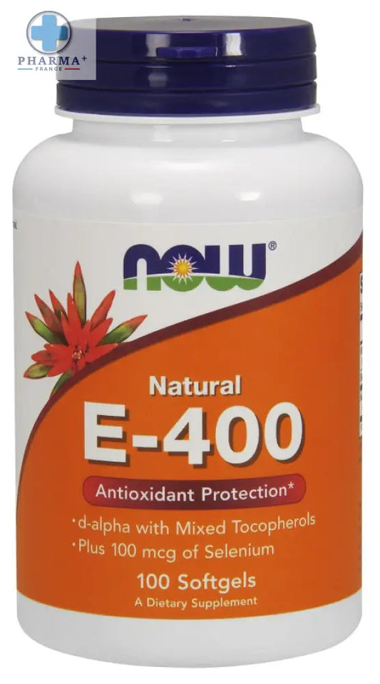 Vitamin E-400 IU avec Selenium – NOW Foods