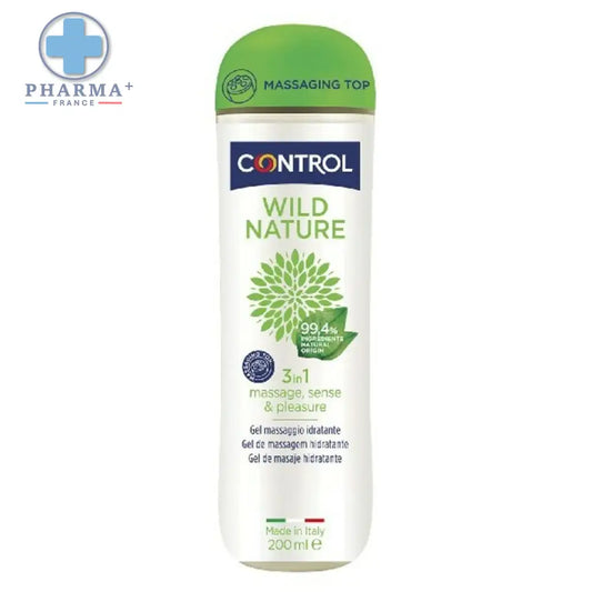 Flacon de gel de massage Wild Nature Control à base d’eau avec bouchon vert